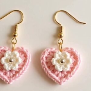 Blush Heart Flower Earrings