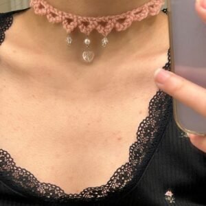 Pearl Petal Crochet Choker