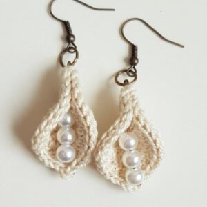 Pearl Drop Crochet Earrings