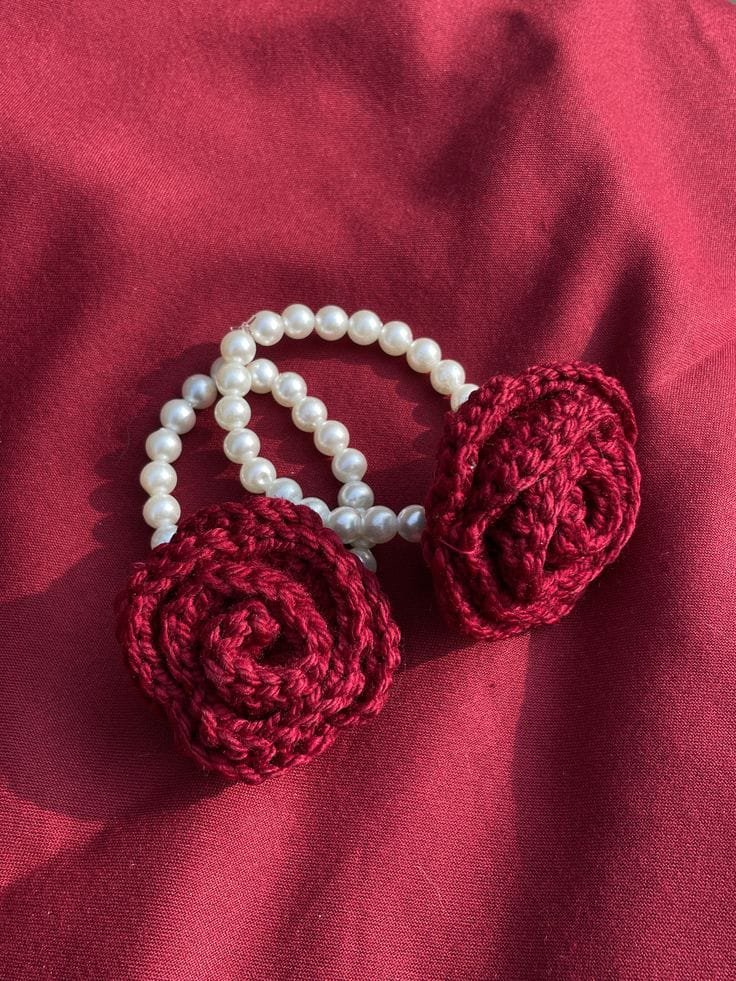Burgundy Rose Pearl Bracelet