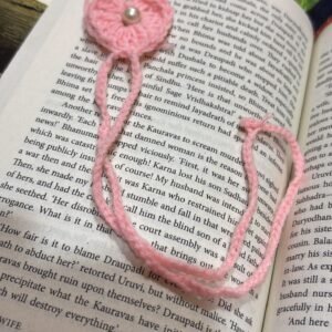 Pink Heart String Bookmark