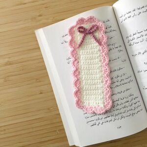 Pink Bow Lace Bookmark