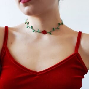 Wild Rose Crochet Choker